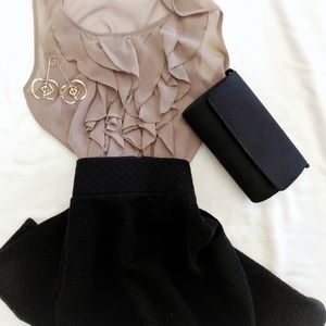 EUC Beige Ruffled Sleeveless Blouse